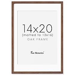 14x20 Picture Frame, Solid Oak Wooden 14"x20" Photo
