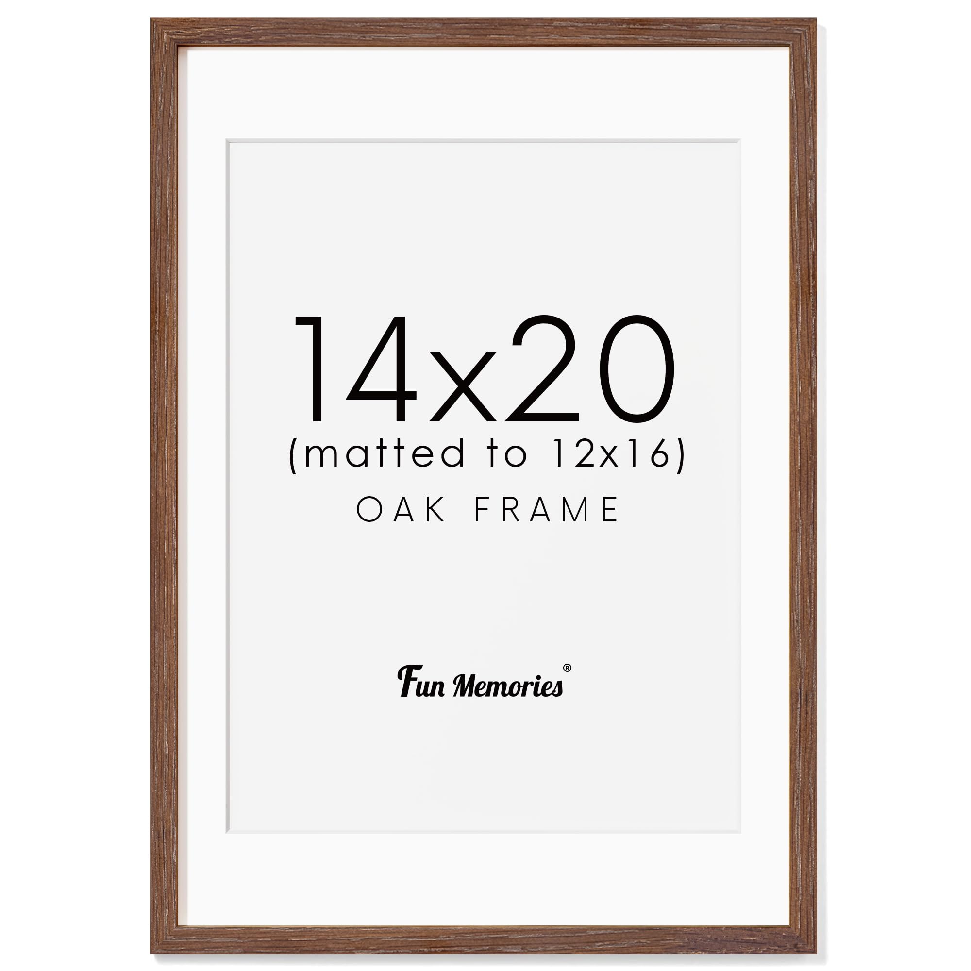14x20 Picture Frame, Solid Oak Wooden 14"x20" Photo