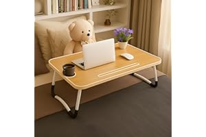 MAVO CRAFT MAVOCRAFT Laptop Desk for Bed - Lap Desk for Sofa & Bed Desk - 23 x 15 Lap Tables for Adults & Kids - Suitable Tablet and Laptop Stand for Bed - Include iPad Slot and Cup Holder (Wood)