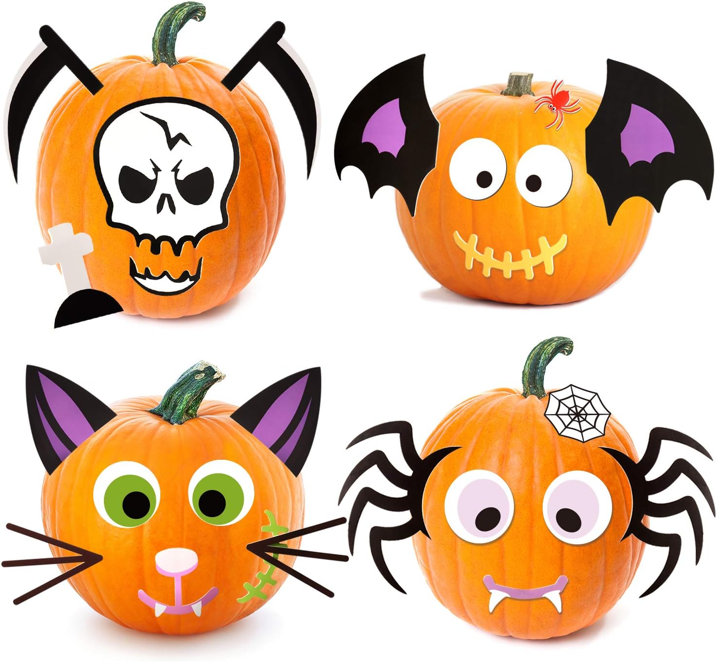 Joyjoz Halloween Pumpkin Foam Stickers, 25pcs Pumpkin Decorating Craft