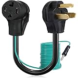 BOEEMI 4 Prong to 3 Prong Dryer Adapter Cord Convert 4 Prong Dryer Plug to 3 Prong Wall Outlet, NEMA 10-30P Male to 14-30R Fe