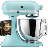 KitchenAid Artisan Series 5 Quart Tilt Head Stand Mixer with Pouring Shield KSM150PS, Mineral Water Bundle with Deco Essentia