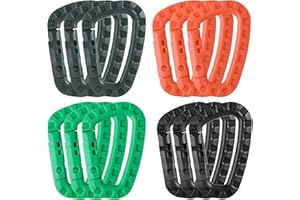 MANESI Tactical Carabiner Keychain -12/15/16 Pack Hard Polymer Carabiners D Rings Light Weight Spring Snap Gear Clip Utility Hooks Backpack Hanging Buckle for Outdoor Travelling Camping
