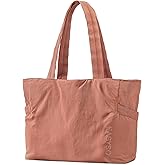 EASYSO Tote Bag for Women,Puffer Travel Tote Bags with Zipper, Quilted Handbag with Compartments for Travel Work Sport,Dusty Rose