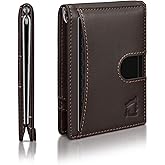 Kingly Cash Clip Slim Leather Wallet for Men with RFID Blocking & Money Clip - Minimalist Front Pocket Bifold Wallet Holds 12 Cards - Secure Card Holder with Easy Access Pull Tab