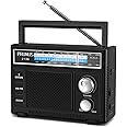 PRUNUS J-136 Portable AM FM Radio with Best Reception,D Battery Operated or Plug in Wall, Transistor Radio,Loud Speaker Support AUX in and Micphone in, Small Radios Portable AM FM