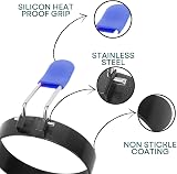 DREAMS 21 Egg Ring 2-Pack Stainless Steel with Anti-Scald Handle Non Stick view 5