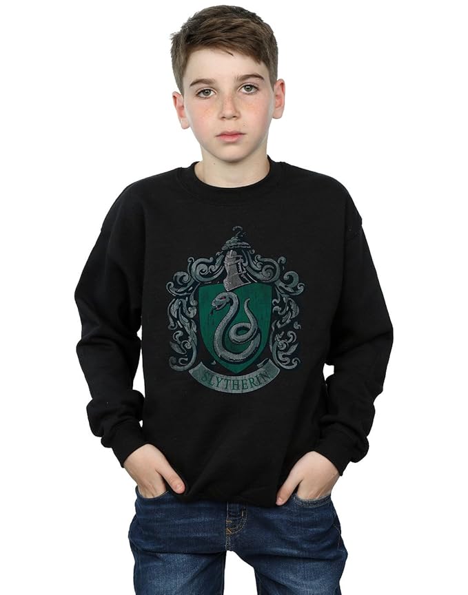Harry Potter Jungen Slytherin Distressed Crest Sweatshirt