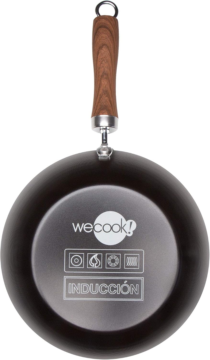 WECOOK! Carbono Wok Induction 24 cm, Non-Stick Titanium Quantanium 3-Layer Ecological PFOA-Free, Carbon Steel - Image 3