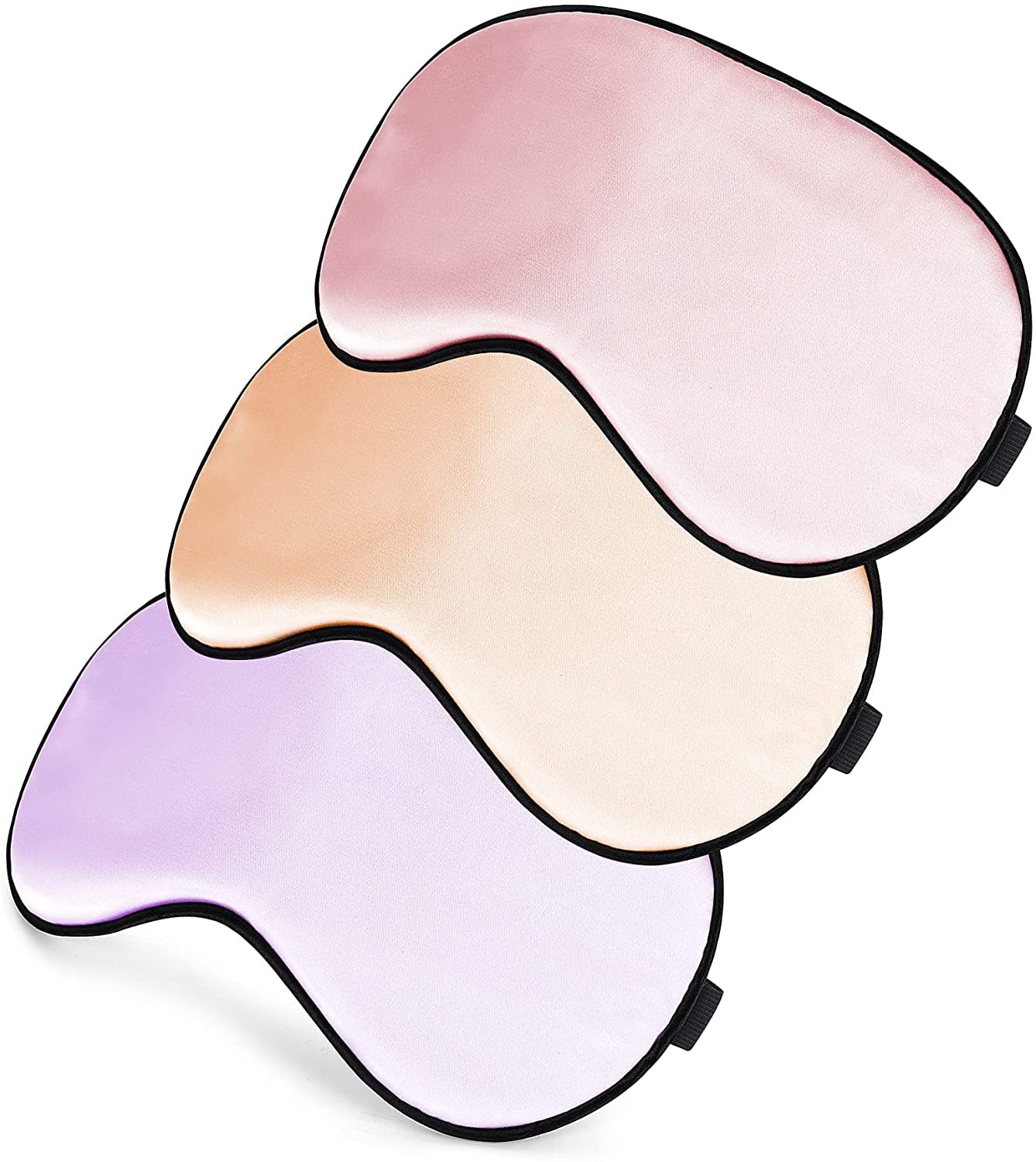 Sleep Mask, Super Soft Eye Masks with Adjustable Strap, Lightweight Comfortable Blindfold, Perfect Blocks Light for Men Women (Pink, Champagne Powder, Light Purple)