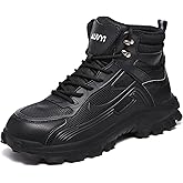 AUVYI Steel Toe Work Boots for Men - Wide Toe Lightweight Safety Boots with Breathable Mesh Upper, Slip-Resistan & Durable Shoes