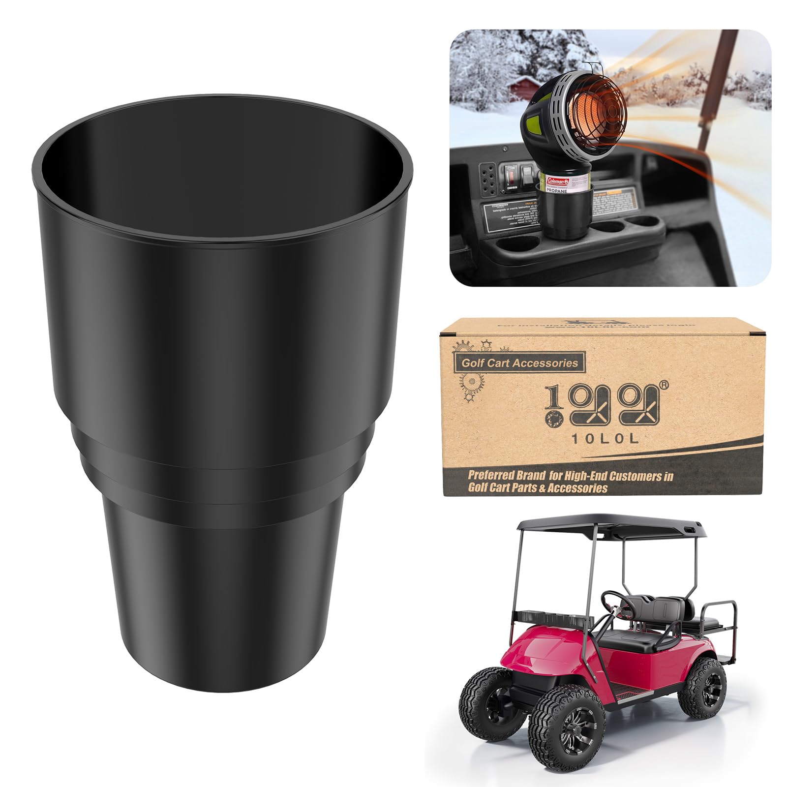 Photo 1 of 10L0L Golf Cart Heater Propane Cup Holder (NOT Heater Included) for EZGO for Club Car for Yamaha, Replacement Drink Holder Loading for 16.4 oz Portable Propane Heater Camping Gas Cylinder