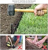 VOUNOT Lawn Edging 20m with 60 Pegs Brown 4mm Thick Flexible Border Kit view 2