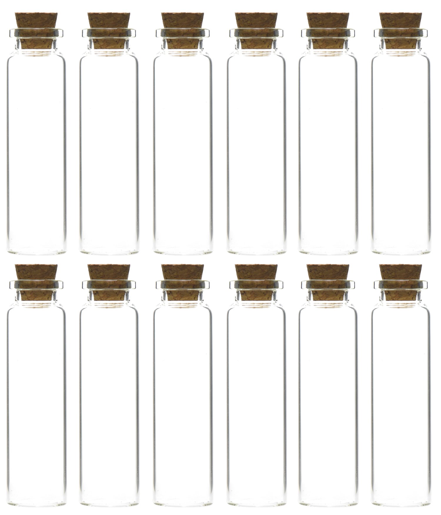 FiveSeasonStuff 20ml (47 Pcs) Mini Transparent Glass Bottles/Jars with Cork Stoppers for Scents, Oils, Spices, Wedding, Jewelry, Message, Party Favors etc