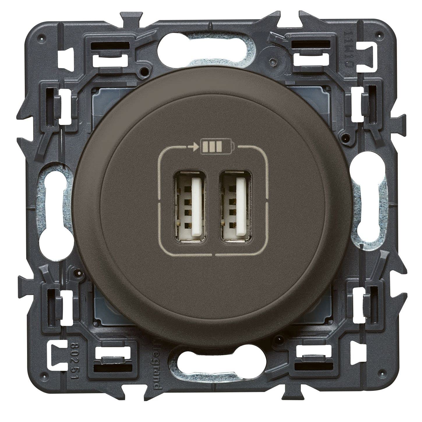 Legrand Céliane Double USB Socket, Black, 099543, 240 voltsV