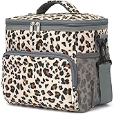 GYEUKHAM Insulated Lunch Bag for Adult/Women/Men, Reusable Lunch Box Cooler Soft Leakproof Tote, Thermal Meal Prep Lunch Pail with Adjustable Shoulder Strap for Picnic/School/Travel/Office, Leopard