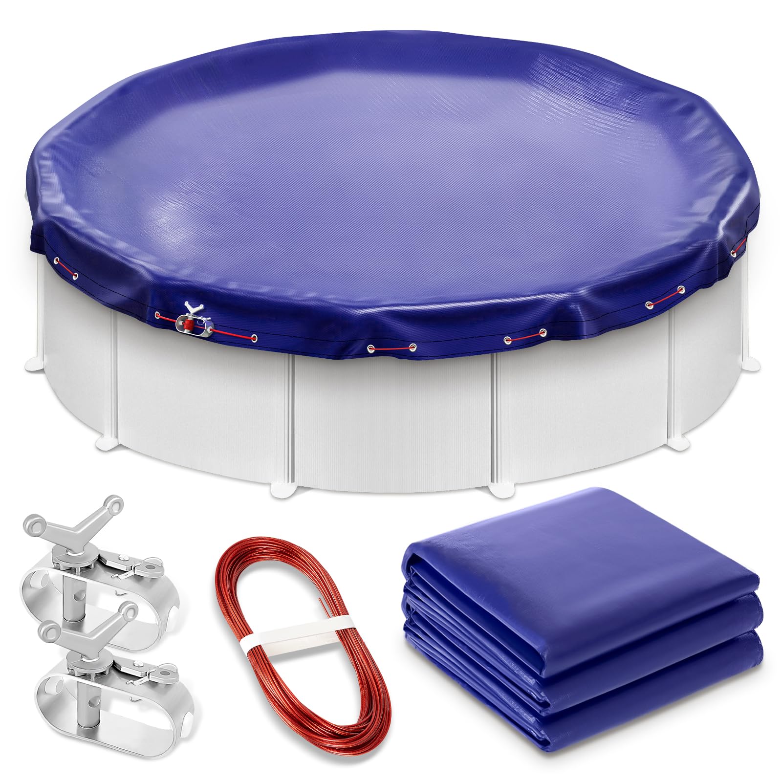 Photo 1 of ***FACTORY SEALED***  12FT Round Winter Pool Cover for Above Ground Pools, with Winch and Cable, Extra Thick Swimming Pool Cover for Waterproofing and Dustproofing Against Falling Leaves