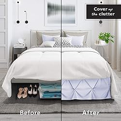 Nestl Ice Blue Bed Skirt Twin Size, Pinch Pleat