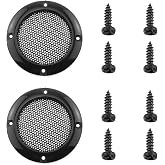 DGZZI 3inch Speaker Cover 2PCS Black Metal Mesh Grille Woofer Decorative Circle Protections Tweeter Speaker Grill Guard Protector Car Speaker Covers with Screws 3Inch