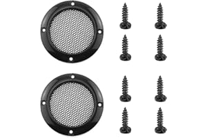 DGZZI 3inch Speaker Cover 2PCS Black Metal Mesh Grille Woofer Decorative Circle Protections Tweeter Speaker Grill Guard Protector Car Speaker Covers with Screws 3Inch