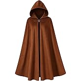 ANIMECOSER Men's Medieval Hooded Cloak Velvet Cape Halloween Cosplay Renaissance Wizard Robe Fantasy Costume Women