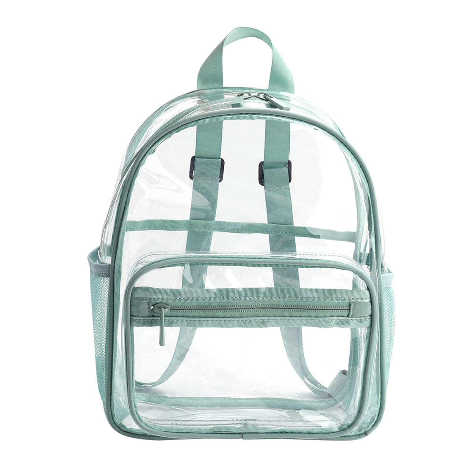 FIYUK Clear Backpack See Through Waterproof Book bag Casual Daypack for School Travel Work Sports, Green