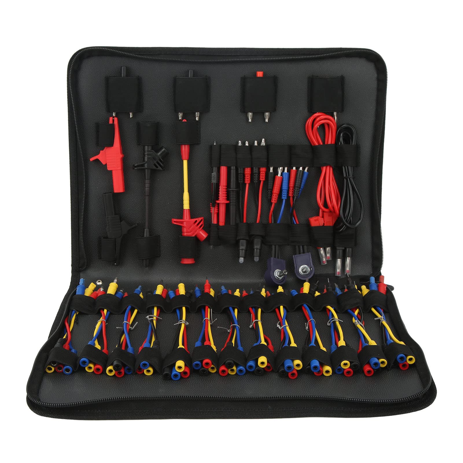 Multifunction Automotive Circuit Test Leads Kit, Professional Multimeter Test Leads Kit, Electrical Test Auto Diagnostic Tools Wire Connectors Adapter Cables Set with Carrying Case