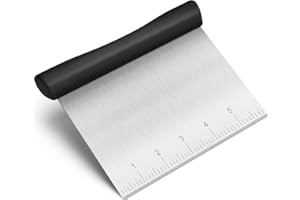 Rainspire Bench Scraper, Stainless Steel Dough Scraper, Pastry Scraper, Pizza and Dough Cutter Multi-Purpose Scraper/Chopper,