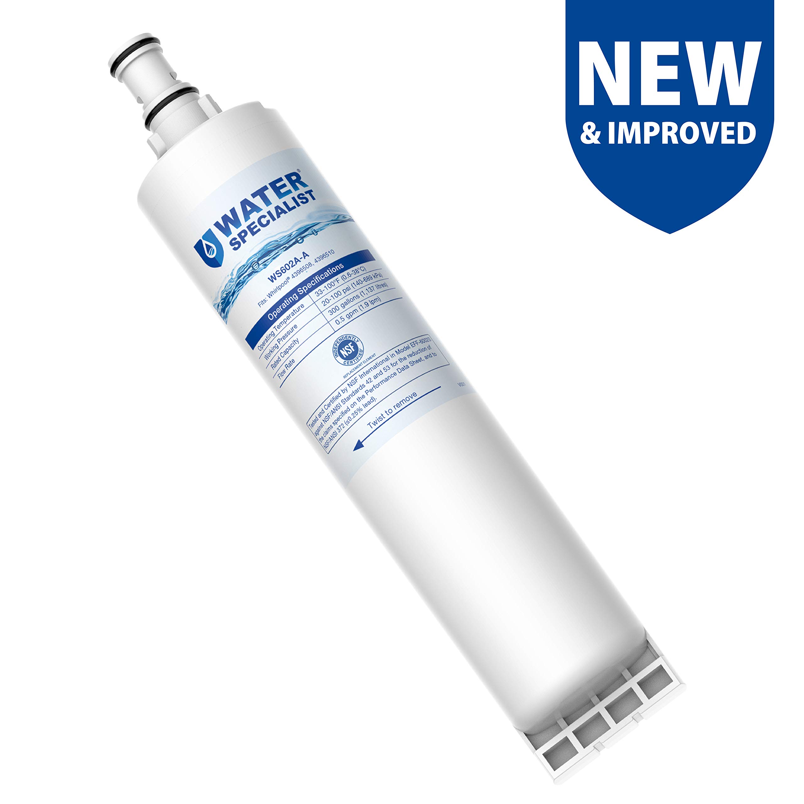 Waterspecialist NSF 53&42 Certified 4396508 Refrigerator Water Filter
