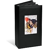 Vienrose Photo Album 4x6 300 Photos Leather Cover Picture Book with 300 Horizontal Pockets, Slip-in Picture Albums for Wedding Baby Vacation, Black