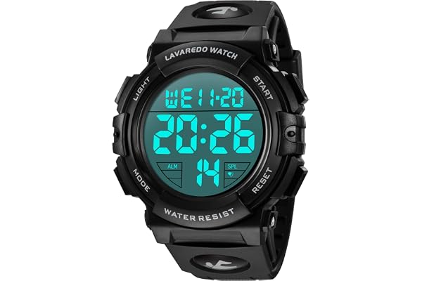 Mens Digital Watch, Mens Sports Military Watches Waterproof Outdoor Chronograph Multifunctional Watch with LED Back Light/Ala