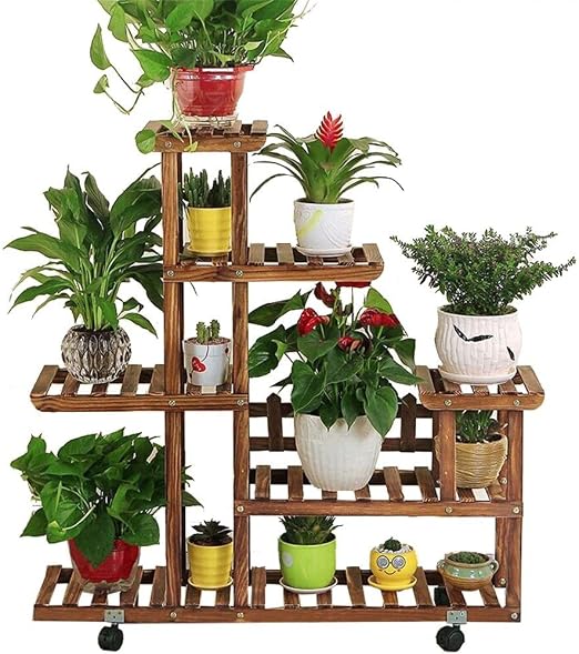 Soporte de Flores de Madera, Expositor de Macetas de Múltiples ...