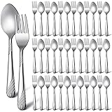 50 Pcs Forks and Spoons Silverware Set Stainless