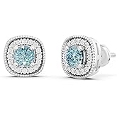 Dazzlingrock Collection Valentine's Day Gift Women Halo Stud Earrings, 10K White Real Solid Gold