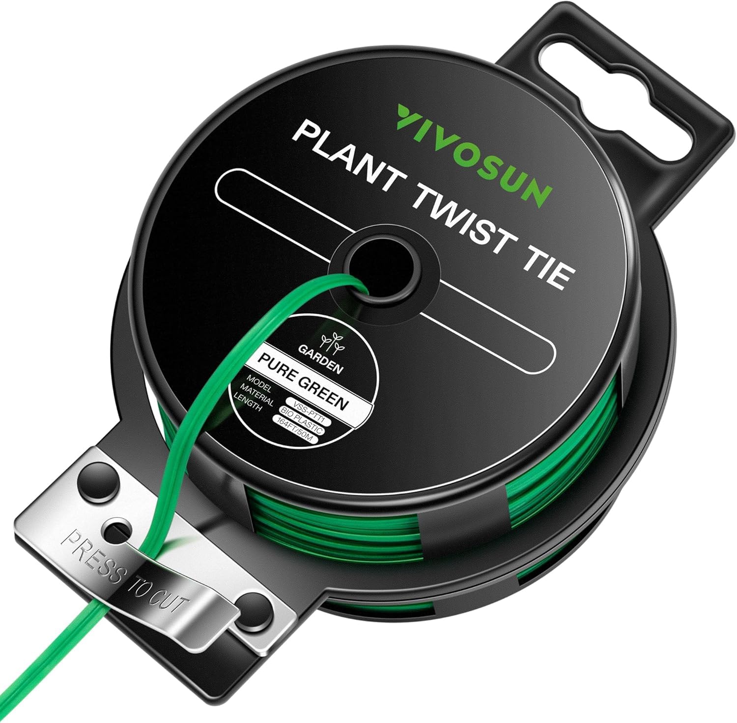 Photo 1 of VIVOSUN Twist Ties, 164 ft (50m) PE-Coated Green Plant Ties with Cutter, Reusable & Flexible Tomate Ties for Plant Support, Indoor Outdoor Gardening, Cable Management, Home Office Organization