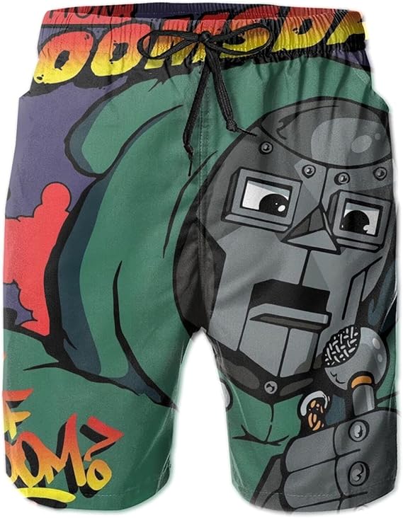 EgVgxir Mf Doom Board Short Quick Dry Sports Mens Swim Trunk Fun