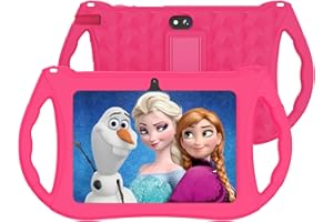 RliyOliy Kids Tablet, 7 inch Android 12 Tablet for Kids, 3GB RAM 32GB ROM Toddler Tablet with Bluetooth, WiFi, GMS, Parental Control, Dual Camera, Educational, Games(Pink)