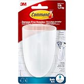 Command Bath Razor Holder, Clear Frosted, 1-Holder, 1- Water-Resistant Strip, Organize Damage-Free