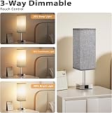 Aooshine Touch Bedside Lamps Set of 2 with USB-C A+ Charging Ports view 2