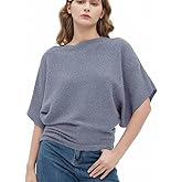 EDSTAR Women Dolman Batwing Sleeves Knitted Sweaters Winter Boat Neck Pullovers Tops
