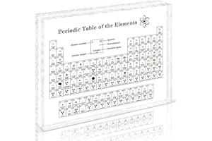Giftota Periodic Large Table with Real Elements Inside, Real Periodic Table of 83 Elements, Acrylic Periodic Table Display with Elements Samples, Chemistry Gifts Crafts Decor for Kids Adults Teacher