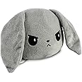 TeeTurtle - The Original Reversible Bunny Plushie - White + Gray - Cute Sensory Fidget Stuffed Animals That Show Your Mood