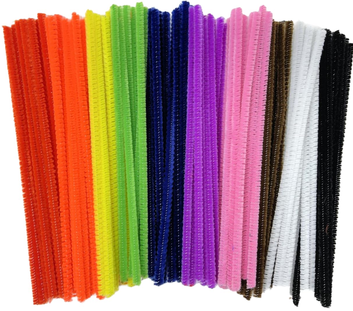 Pipe Cleaners for Craft โ 100 Coloured Chenille Stems, 15cm x 4mm โ Fuzzy Craft Pipe Cleaners for Kidsโ Arts, School Projects & DIY Decorations