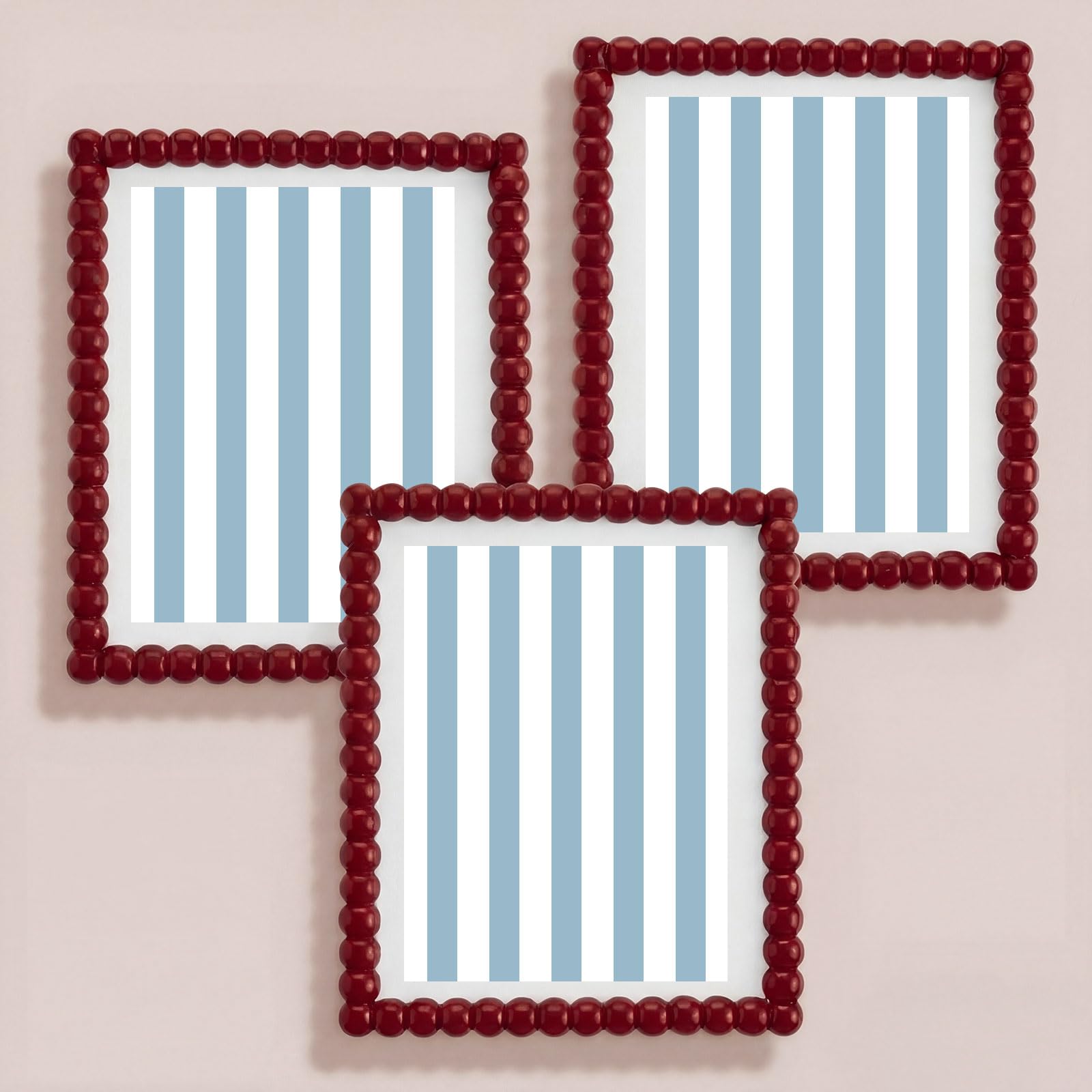 Photo 1 of AceOrbit 3 Pcs Beaded Picture Frames 8x10 Inch Red Picture Frame Maximalist Decorative Wavy Art Front Tabletop Display Wall Hanging, Gift for Home Decoration