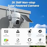 Cinnado 2K Solar CCTV System 2-Pack Outdoor Wireless AI Detection Siren 360 PTZ view 2
