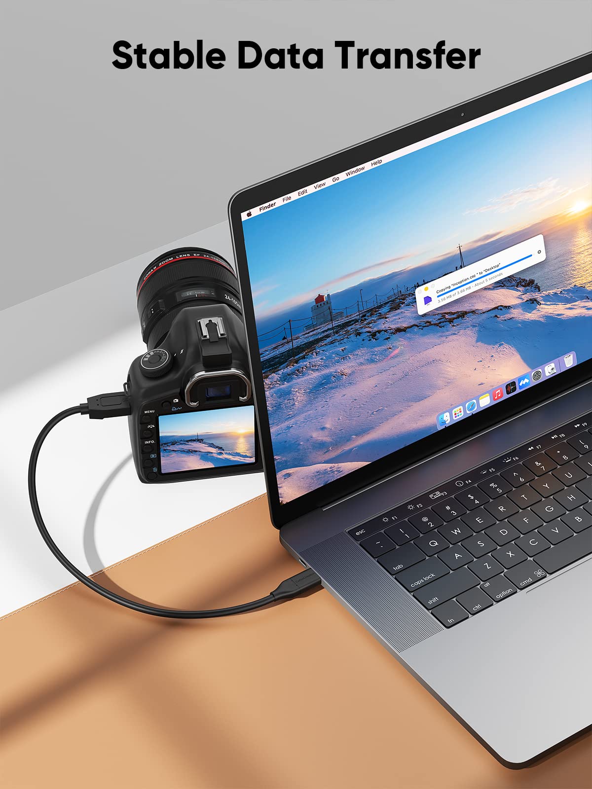 CableCreation 1FT USB C to Micro B Cable,10Gbps Speed External Hard Drive Braided,USB 3.1 Type C to Micro B Work for iPhone 15,16,Seagate WD Westgate My Passport,MacBook Pro/Air, iPad/Tablet,Black