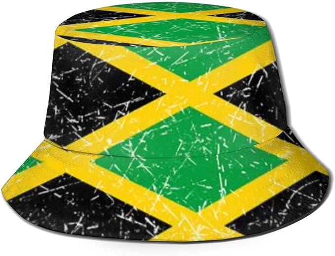GOSMAO Retro Jamaica Jamaican Flag Caribbean Unisex Fold Packable
