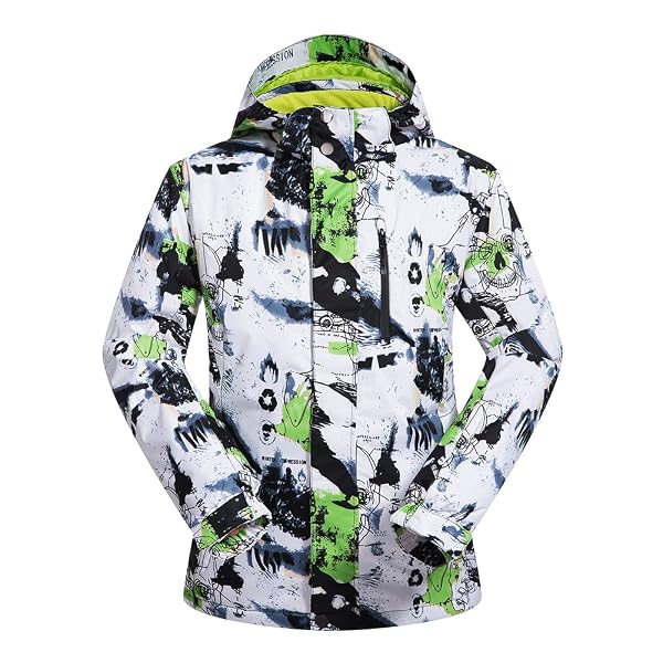 MENS SKI JACKET AND PANTS SET SKI SUIT WINTER WATERPROOF WINDPROOF HOODED SNOW COAT 2 PIECES SNOWBOARDING SNOWSUITS GREEN+BLACK-M