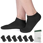 Bulinlulu Diabetic Socks for Women Men Size 7-9 9-11, 6 Pairs Bamboo Viscose Non Binding Diabetic Ankle Low Cut Socks