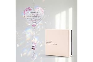 to My Bestie, Birthday Gifts for Best Friend - Hanging Heart Crystal Suncatcher, Unique Friendship Gift for Women, Window Hom